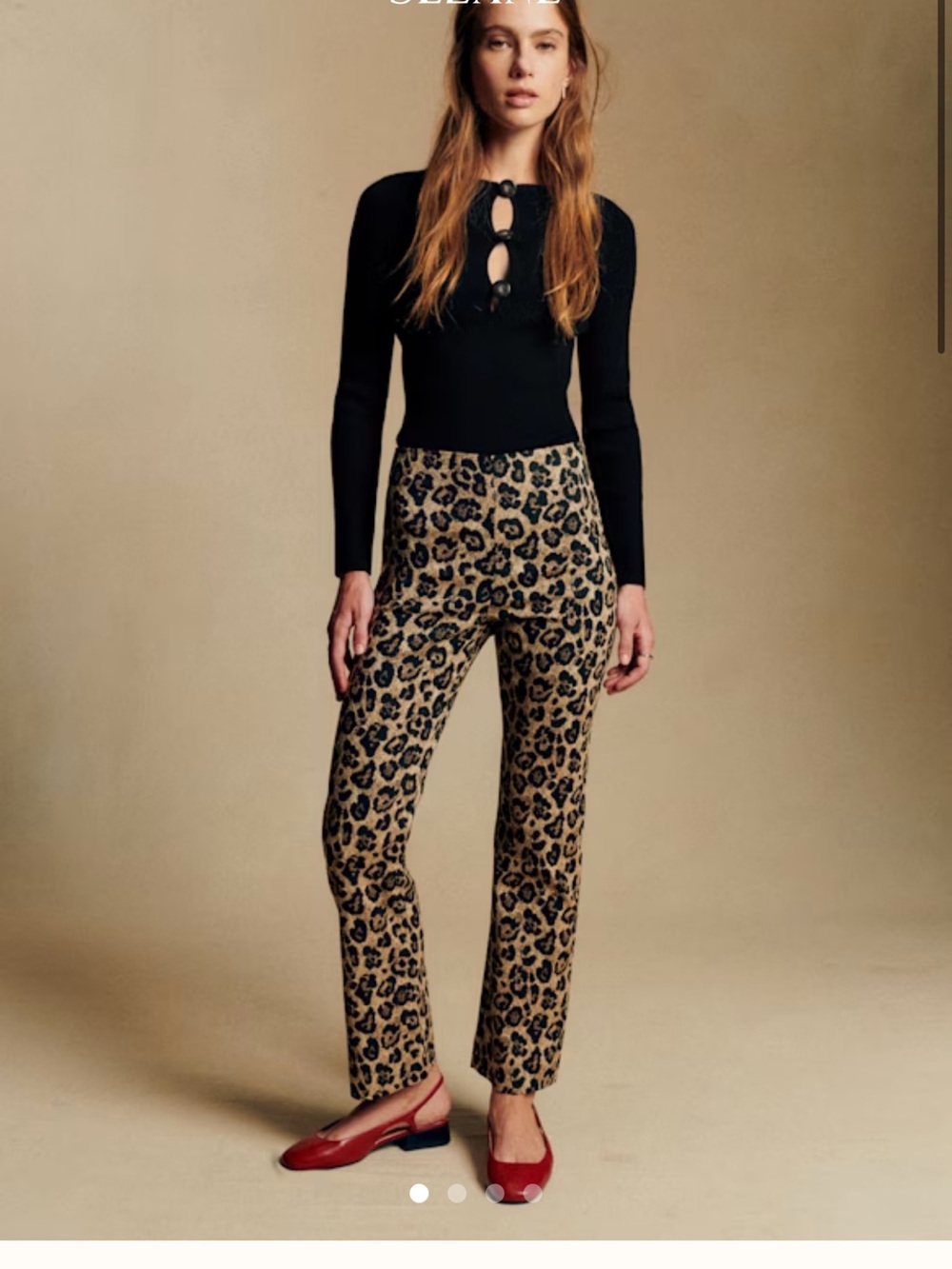 SEZANE CIARA TROUSERS Leopard Jacquard NWT Sz 4